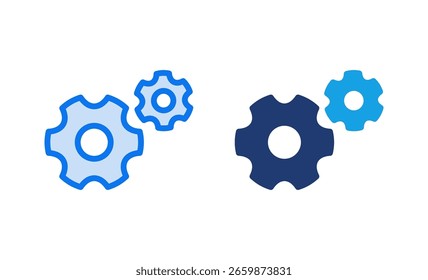 configuración de la Ilustración vectorial de iconos. Signo y símbolo de Configuraciones de engranaje. Señal de engranaje