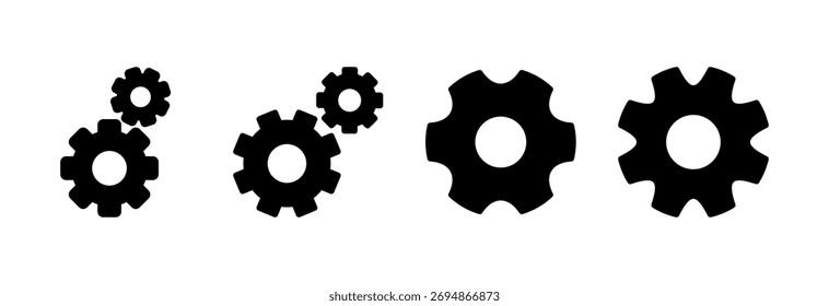 definição da ilustração do vetor de ícone. Símbolo e sinal de configurações de Cog. Sinal de engrenagem