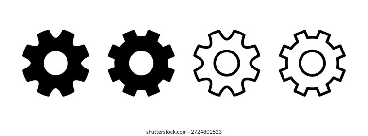 configuración de la Ilustración vectorial de iconos. Signo y símbolo de Configuraciones de engranaje. Señal de engranaje