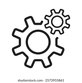 Setting Icon vector illustration. Gear settings icon in line art style. Cogwheel symbol.	