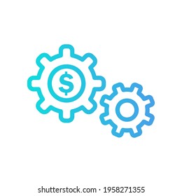 Setting icon vector illustration in gradient style about marketing and growth for any projects, use for website mobile app presentation