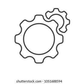 Setting icon vector line, Tools, Cog, Gear Sign Isolated on white background. Options icon.