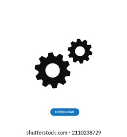 Setting icon vector. Simple cog sign