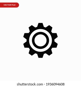 Setting icon vector. Simple gear sign