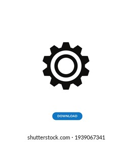 Setting icon vector. Simple gear sign