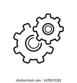 Setting icon vector, Tools, Cog, Gear Sign Isolated on white background. Help options account concept. Trendy Flat style for graphic design, logo, EPS10, Premium.