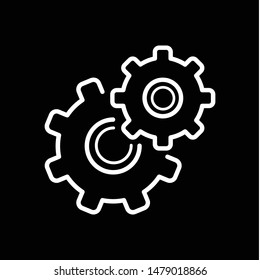 Setting icon vector, Tools, Cog, Gear Sign Isolated on white background. Help options account concept. Trendy Flat style for graphic design, logo, EPS10, Premium.