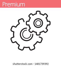 Setting icon vector, Tools, Cog, Gear Sign Isolated on white background. Help options account concept. Trendy Flat style for graphic design, logo, EPS10, Premium.