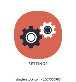 Setting icon vector, Tools, Cog, Gear Sign Isolated on white background.