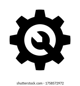 Setting icon vector, Tools, Cog, Gear Sign Isolated on white background. Help options account concept. Trendy Flat style for graphic design, logo, Web site, social media, UI, mobile app.