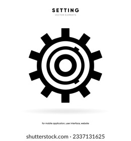 Setting icon vector. Tools, cog, gear sign isolated on white background. Help options account concept. Trendy Flat style for graphic design. Icons for adjustment, gauge, tune, test.