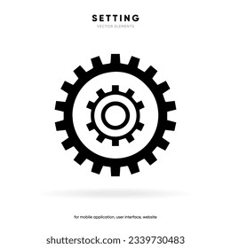 Setting icon vector. Tools, cog, gear sign isolated on white background. Help options account concept. Trendy Flat style for graphic design. Icons for adjustment, gauge, tune, test.