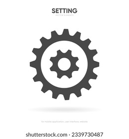 Setting icon vector. Tools, cog, gear sign isolated on white background. Help options account concept. Trendy Flat style for graphic design. Icons for adjustment, gauge, tune, test.