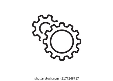Setting icon vector with work cog gear element. Cogweel mechanism symbol for engine concept or web illustration.