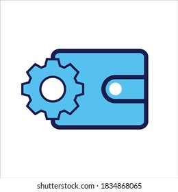 para abrir el Navegador. con el símbolo de cartera. Concepto de ajuste financiero. Ilustración vectorial, concepto de icono vector.