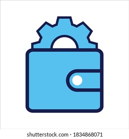 setting icon. setting with wallet symbol. Concept of financial adjustment. Vector illustration, vector icon concept.
