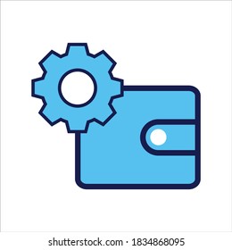 setting icon. setting with wallet symbol. Concept of financial adjustment. Vector illustration, vector icon concept.