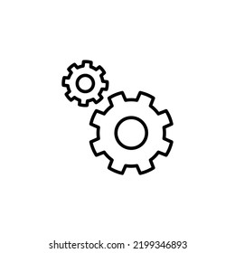 establecer icono para la aplicación web y móvil. Símbolo y signo de configuración de código. Signo de engranaje