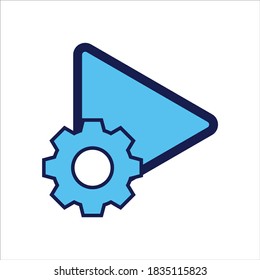 para abrir el Navegador. , seleccione con el botón de reproducción. Concepto de configuración multimedia . Ilustración vectorial, concepto de icono vector.