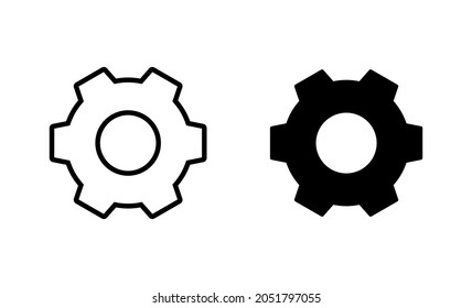 Estableciendo el conjunto de iconos. Signo y símbolo de configuración de código. Signo de engranaje