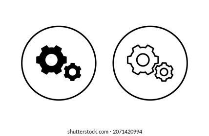 Festlegen von Symbolen. Zeichen und Symbol für Cog-Einstellungen. Zahnradzeichen