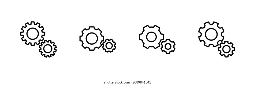 Setting Icons set. Cog Settings sign and symbol. Gear Sign