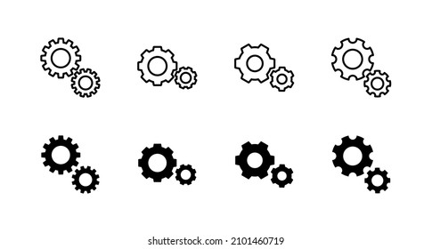 Festlegen von Symbolen. Zeichen und Symbol für Cog-Einstellungen. Zahnradzeichen