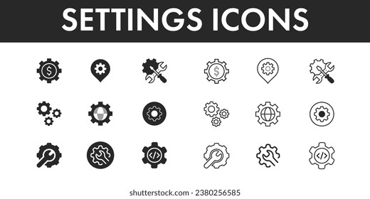 Setting Icons set vector design