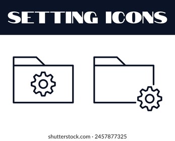 Setting Icons Set Vector. Setting Line Icons illustration. Setting Gears Icon.