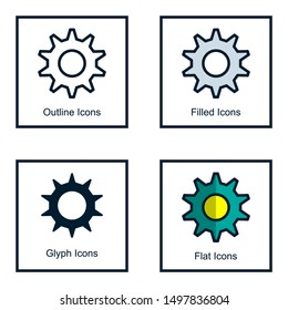 SETTING ICONS WITH SOME STYLES, ICON OUTLINES, FILLED ICON, GLYPH ICON, FLAT ICON
