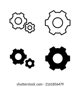 Estableciendo vector de iconos. Signo y símbolo de cog. Signo de engranaje