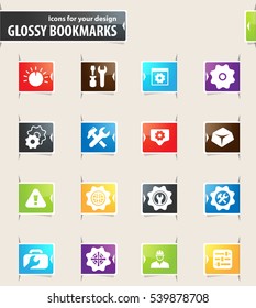 Setting icons for your design glossy bookmarks