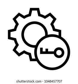 setting key Vector Line Icon