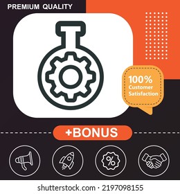 setting lab glass icon. With orange and black background