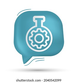 configuración del vector de icono de vidrio de laboratorio en burbuja de voz - Diseño moderno