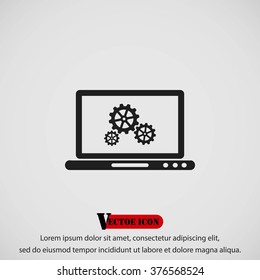 setting  laptop icon vector