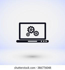 setting  laptop icon vector