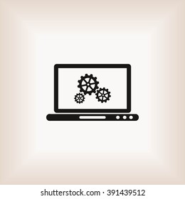 setting  laptop icon vector