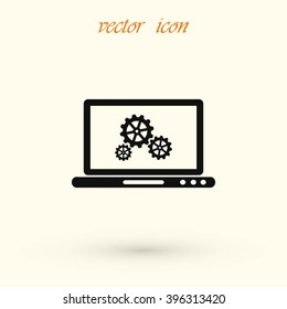 setting  laptop icon vector