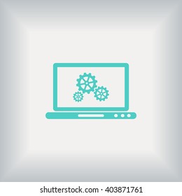setting  laptop icon vector