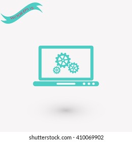 setting  laptop icon vector