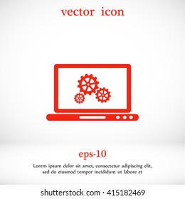 setting  laptop icon vector