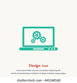 setting  laptop icon vector