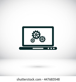 setting laptop icon vector