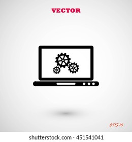 setting  laptop icon vector