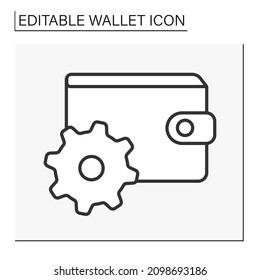  Setting line icon. Business plan. Finance management. Wealth. Wallet concept. Isolated vector illustration.Editable stroke