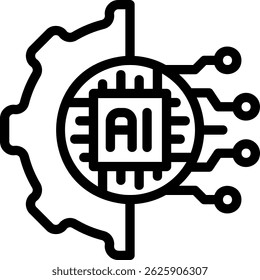 Vector de ilustración de icono de línea de configuración