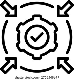 Vector de ilustración de icono de línea de configuración