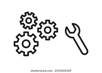 Vector de conjunto de iconos de línea de configuración