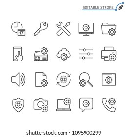 Setting line icons. Editable stroke. Pixel perfect.